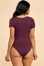 Load image into Gallery viewer, Alyssa Short Sleeve Scoop Neck Double Layered Bodysuit