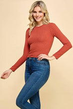 Load image into Gallery viewer, Laura Long Sleeve Crew Neck Pointelle Hacci Top