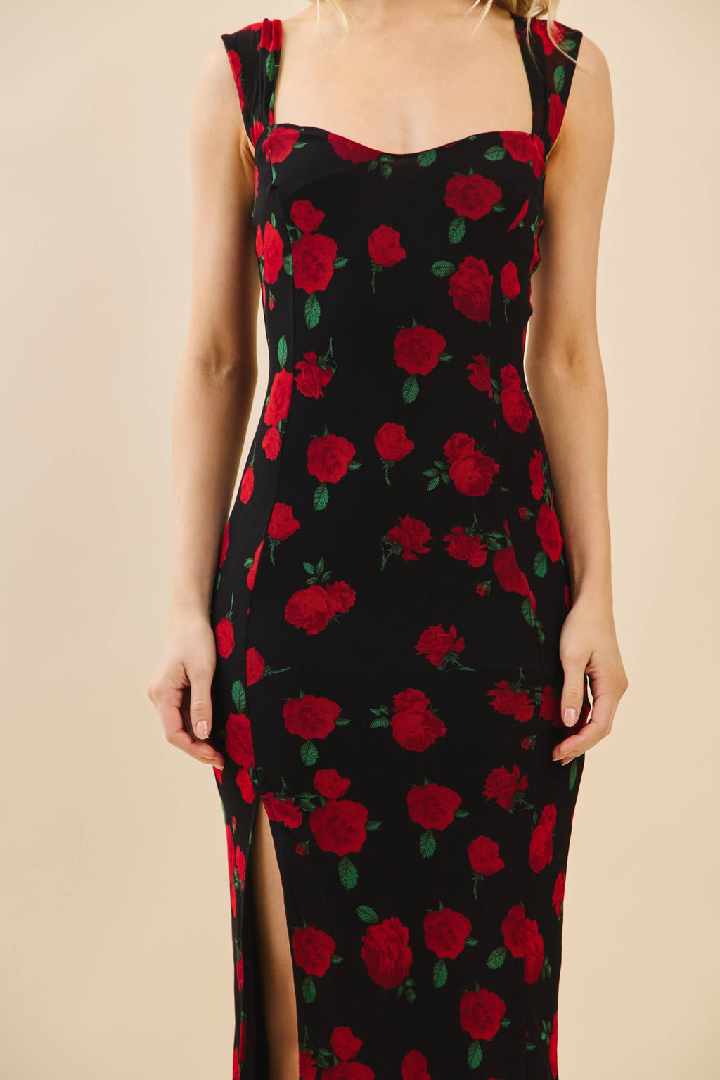 Desiree Sweetheart Bustier Print Midi Dress