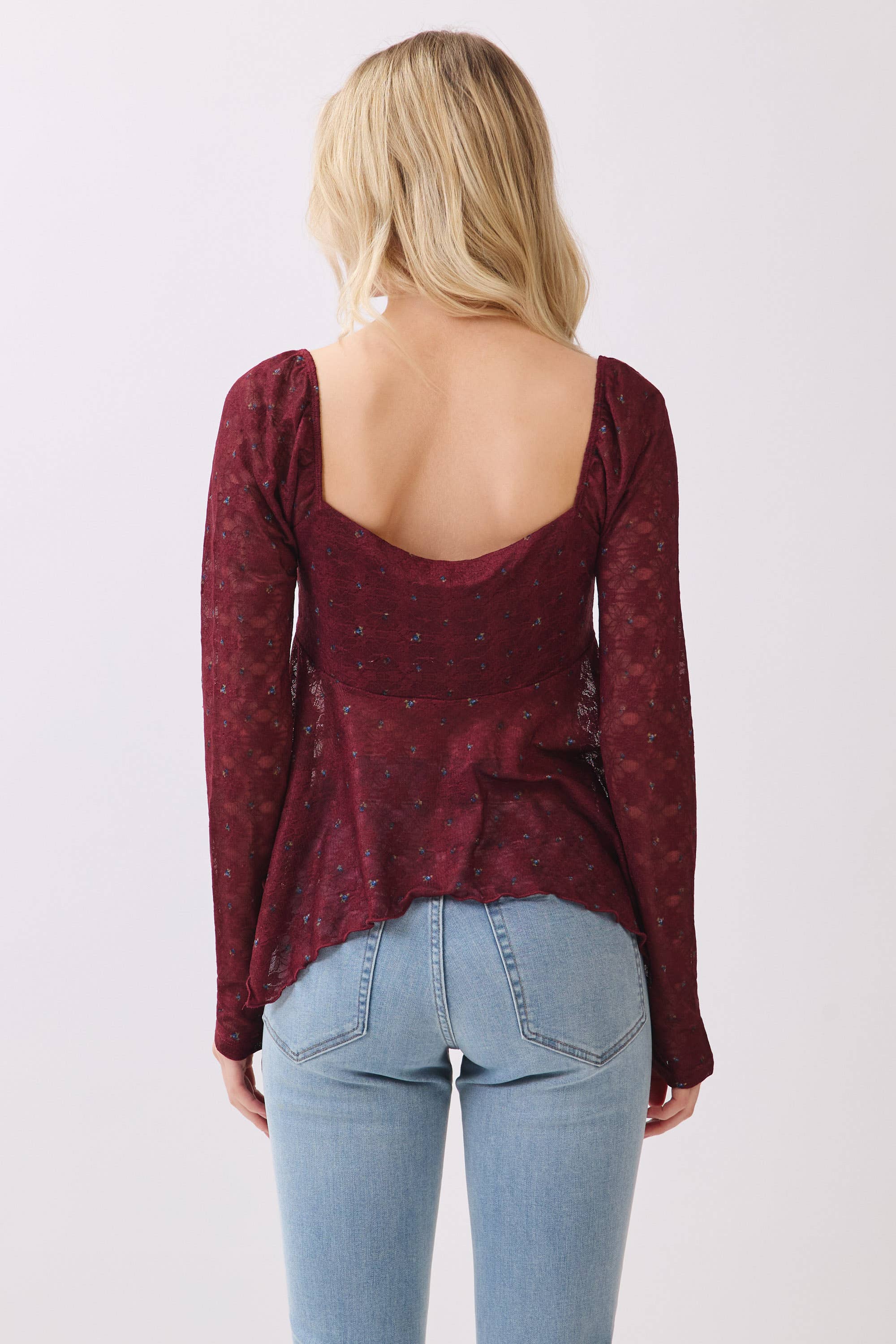 Juliet Long Slv Lace Fly Away Top