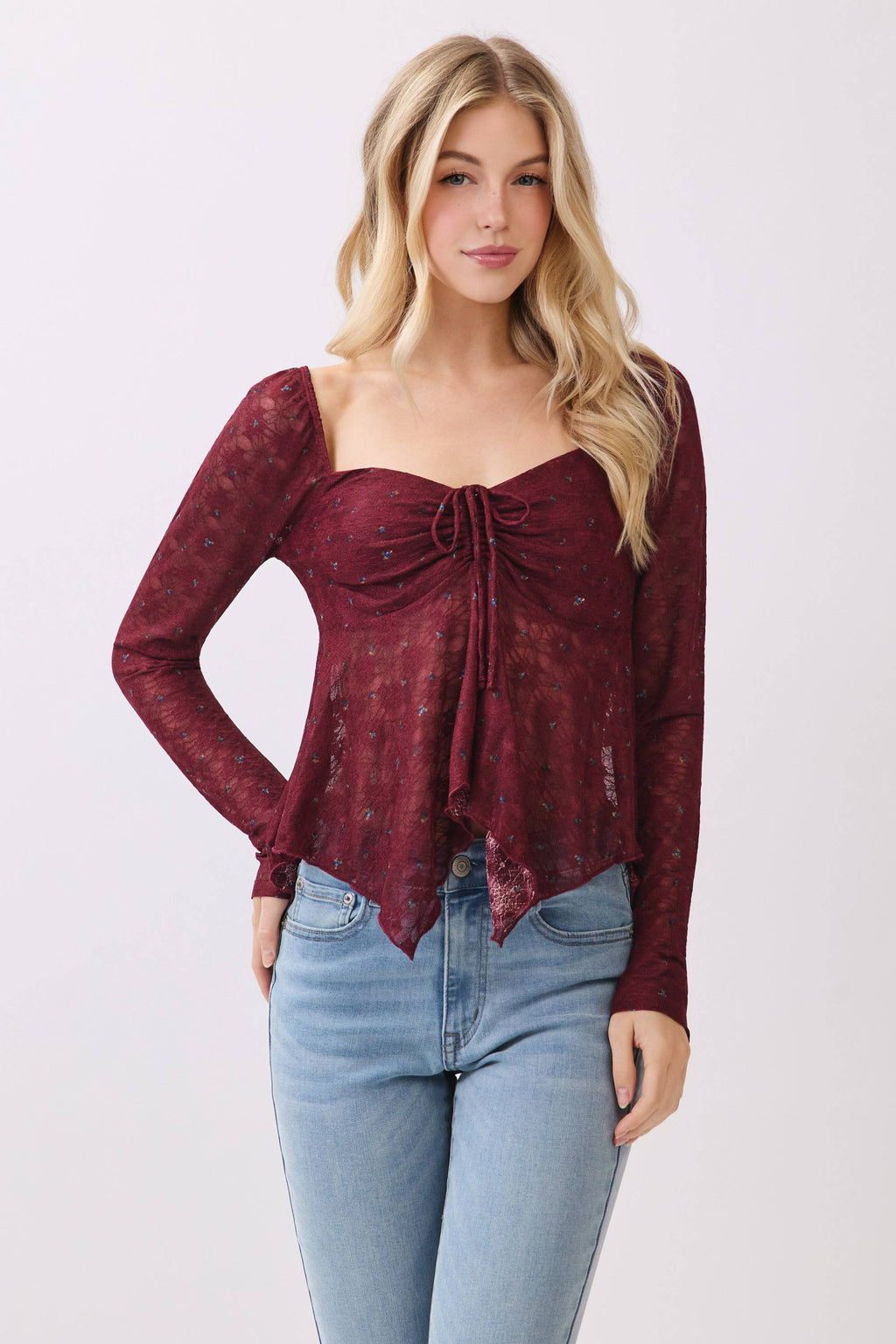 Juliet Long Slv Lace Fly Away Top
