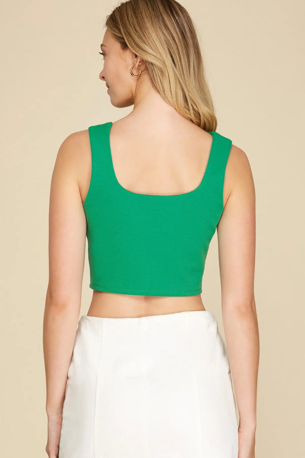 Marie Sleeveless Square Neck Heavy Knit Crop Top