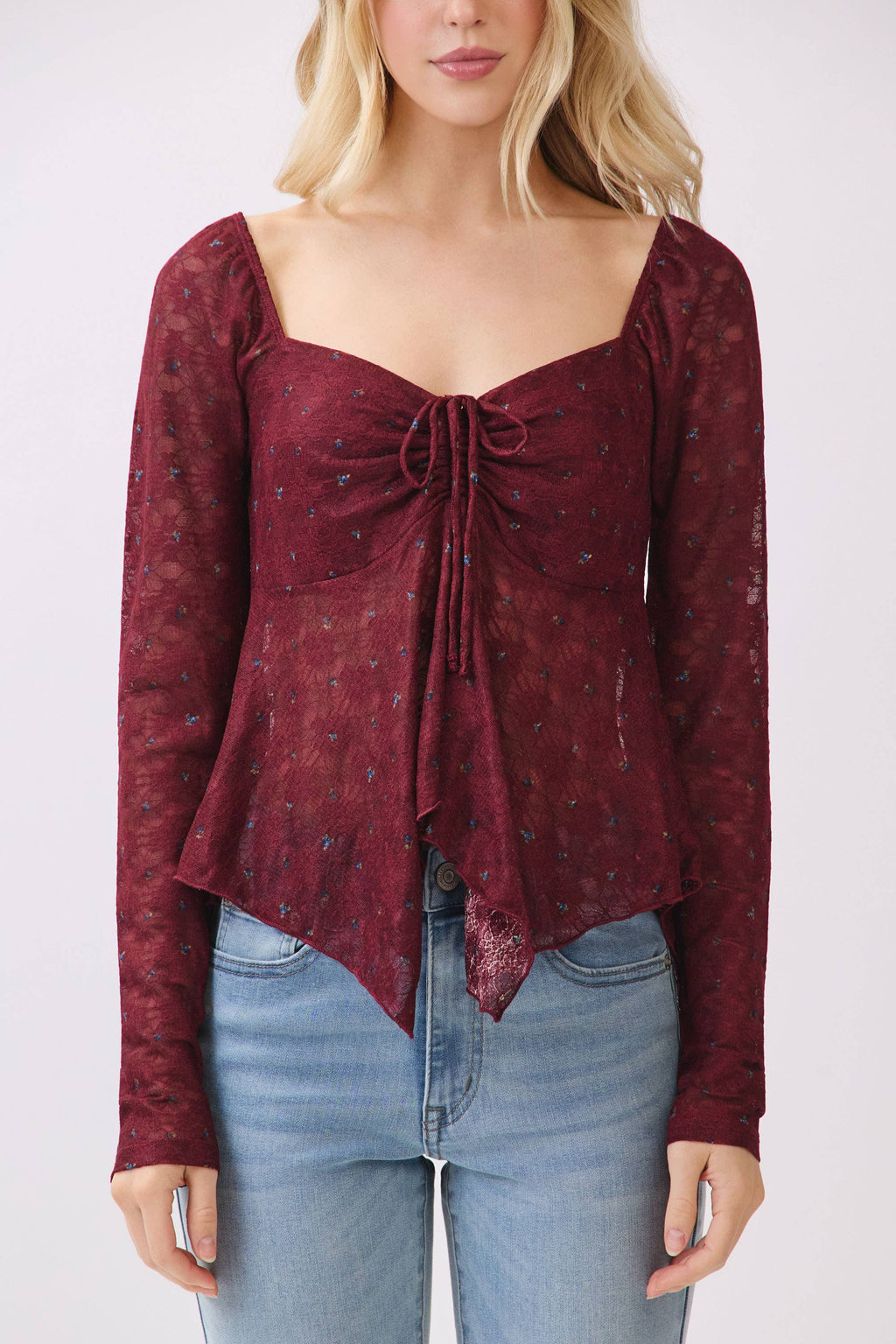 Juliet Long Slv Lace Fly Away Top