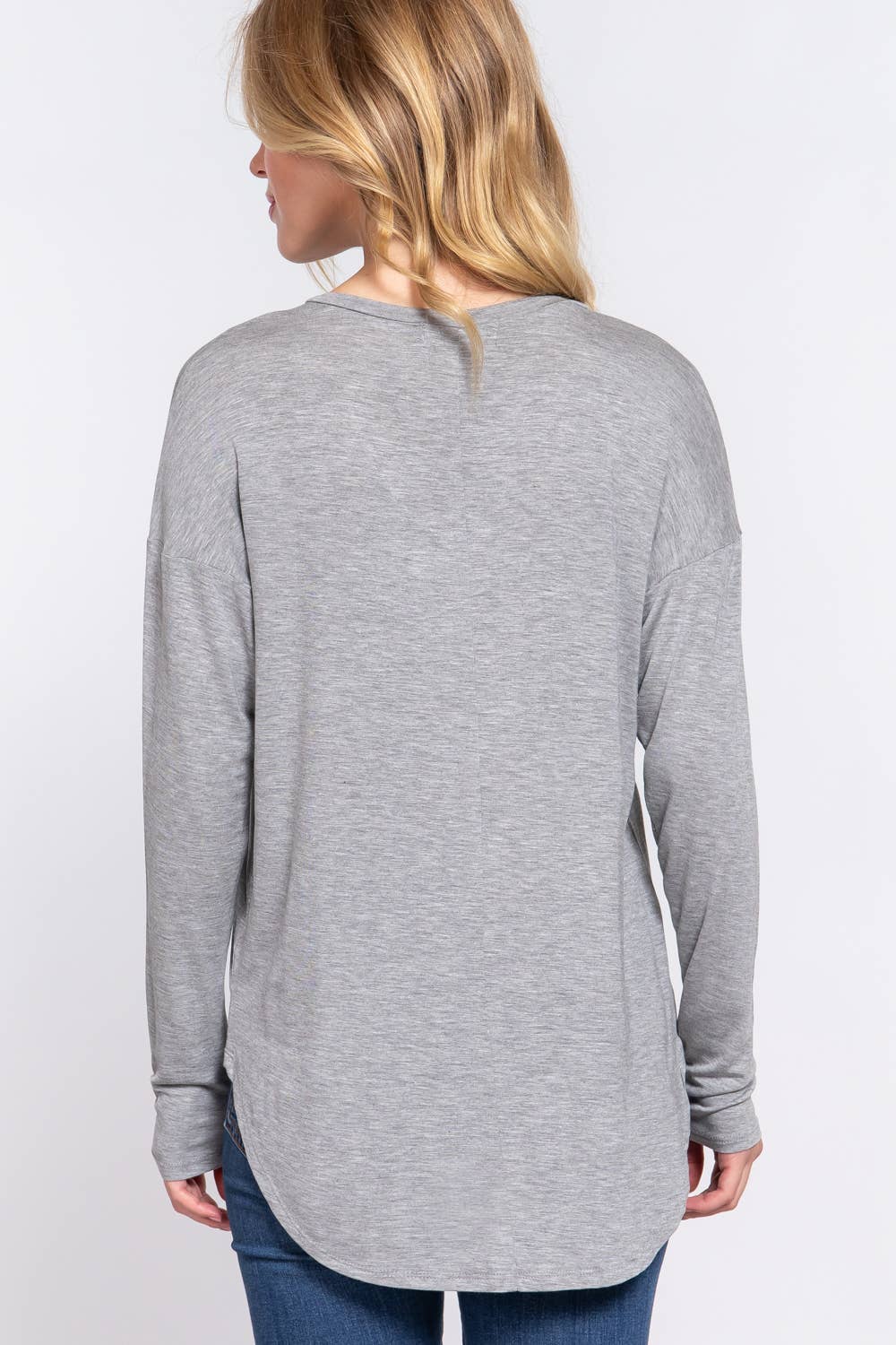 Shani Long Dolman Sleeve V-neck Rayon Span Jersey Top