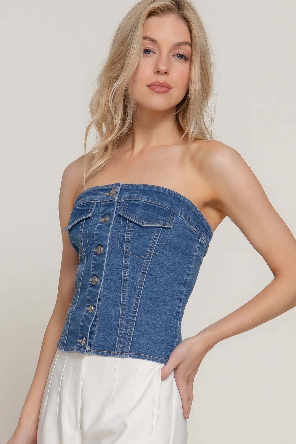 Lucy Lui Denim Tube Top