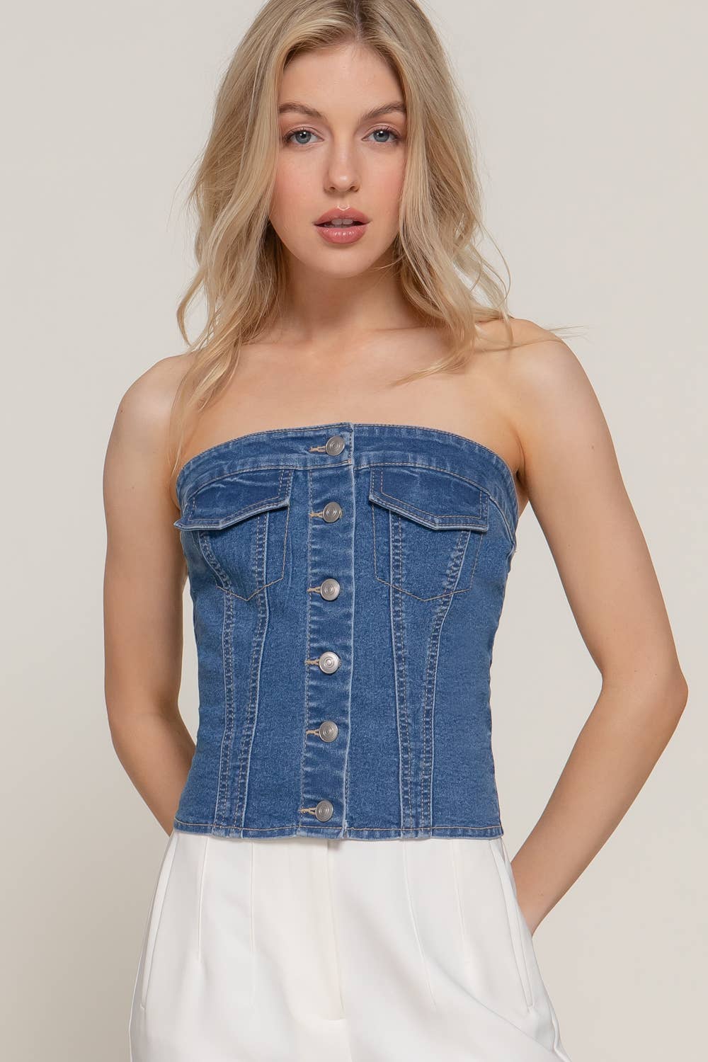 Lucy Lui Denim Tube Top
