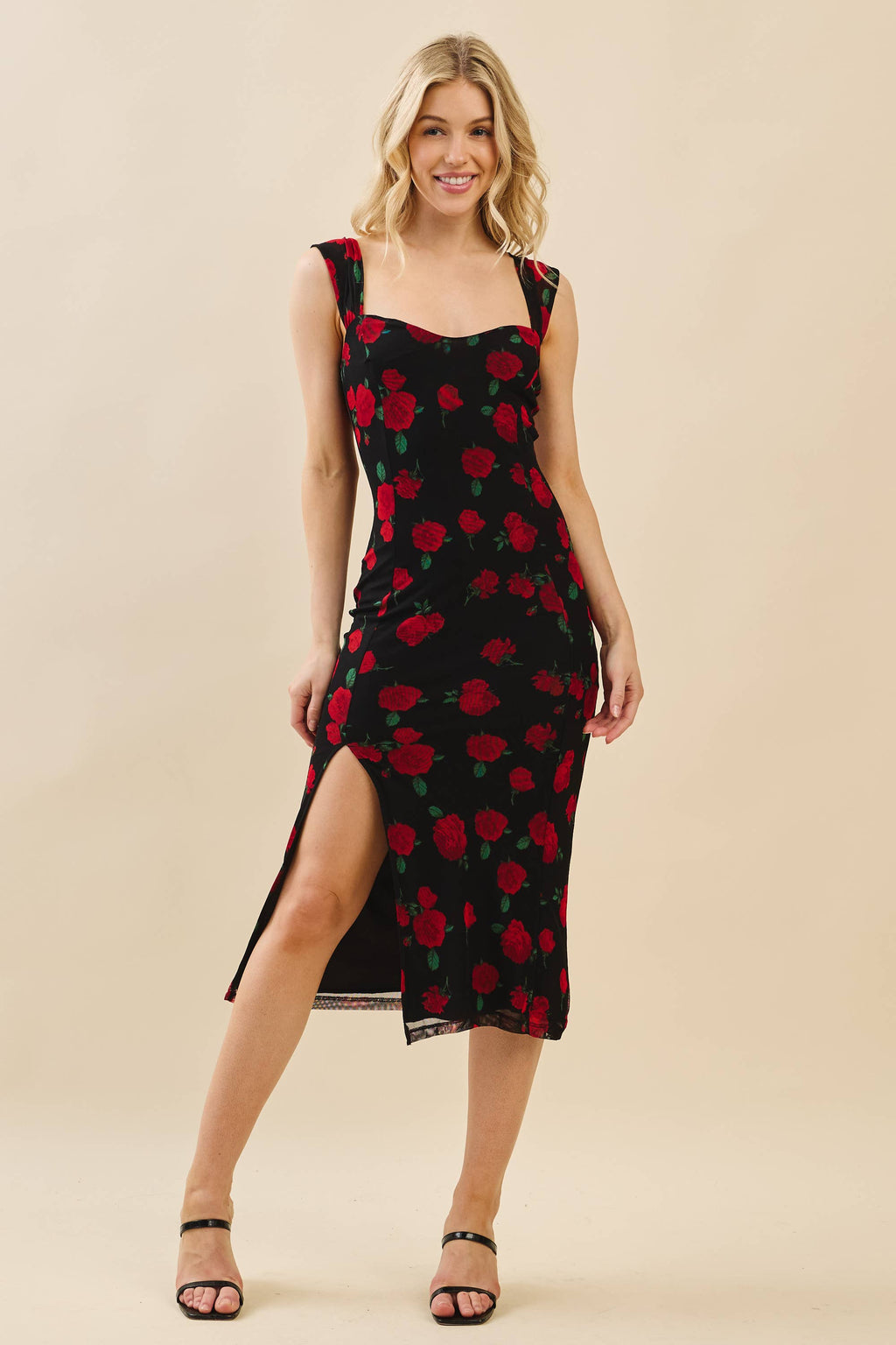 Desiree Sweetheart Bustier Print Midi Dress