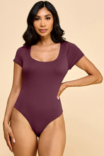 Load image into Gallery viewer, Alyssa Short Sleeve Scoop Neck Double Layered Bodysuit
