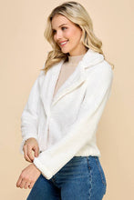 Load image into Gallery viewer, Allison Sherpa Notched Collar Open Front Crop Jacket
