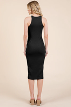 Load image into Gallery viewer, Heather High Neck 2x2 Rib Midi Dress
