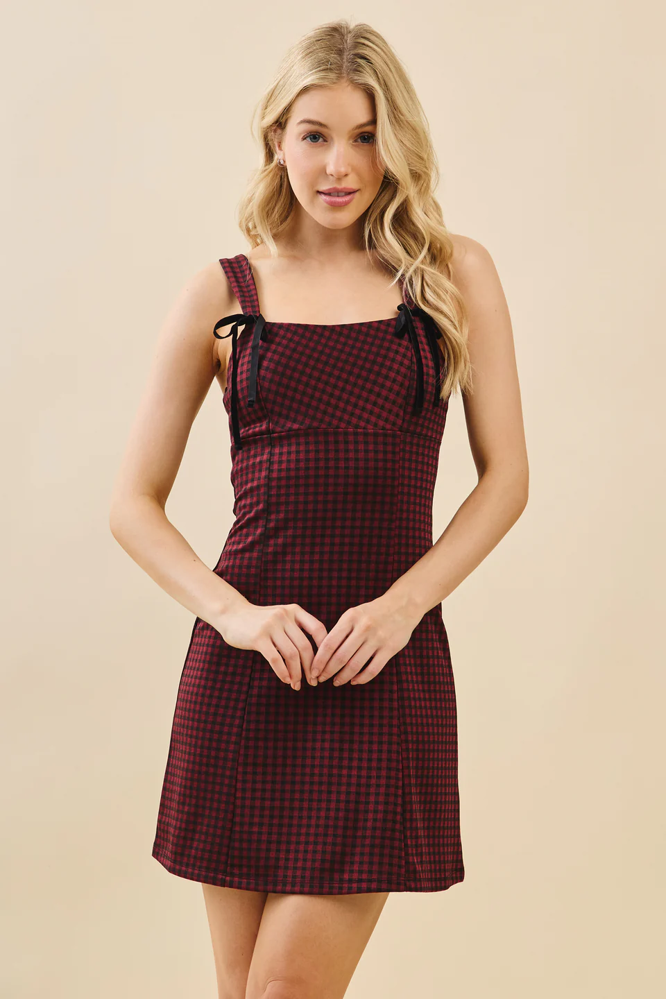 Martha Mini Dress With Tie Front Bow