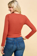 Load image into Gallery viewer, Laura Long Sleeve Crew Neck Pointelle Hacci Top
