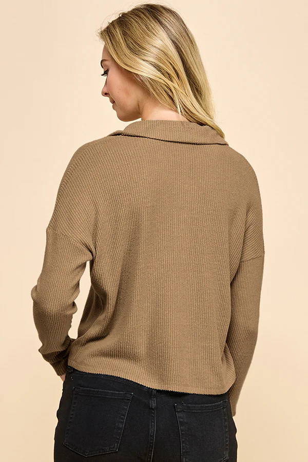Sara Relaxed Long Sleeve Polo Tee