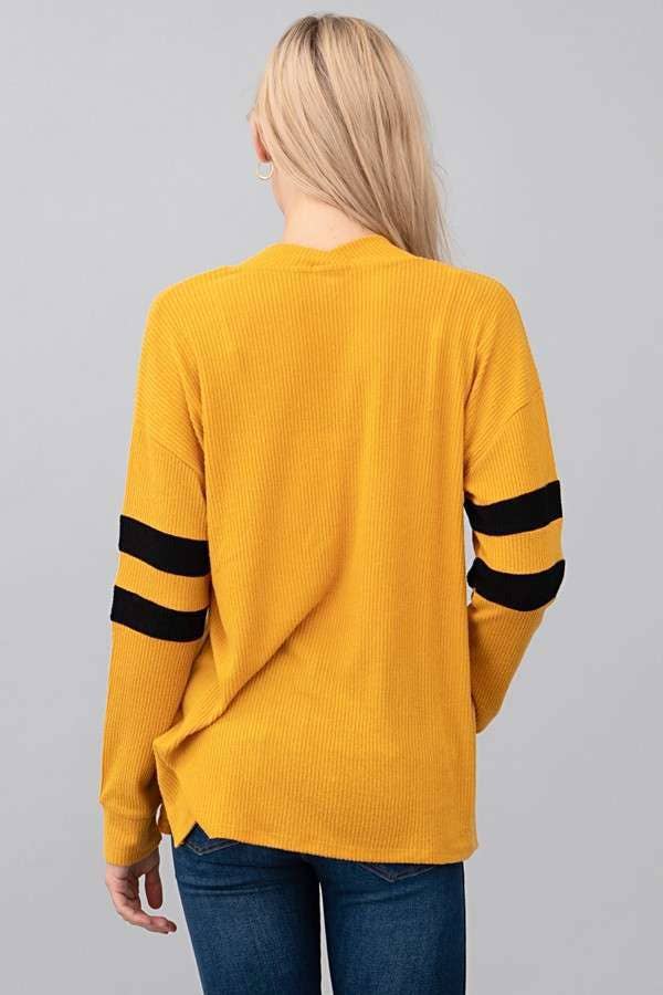 Ellen Sleeve Color Block Brush Hacci Cardigan
