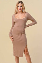 Load image into Gallery viewer, Sally Slit Detail Square Neck Midi Dress
