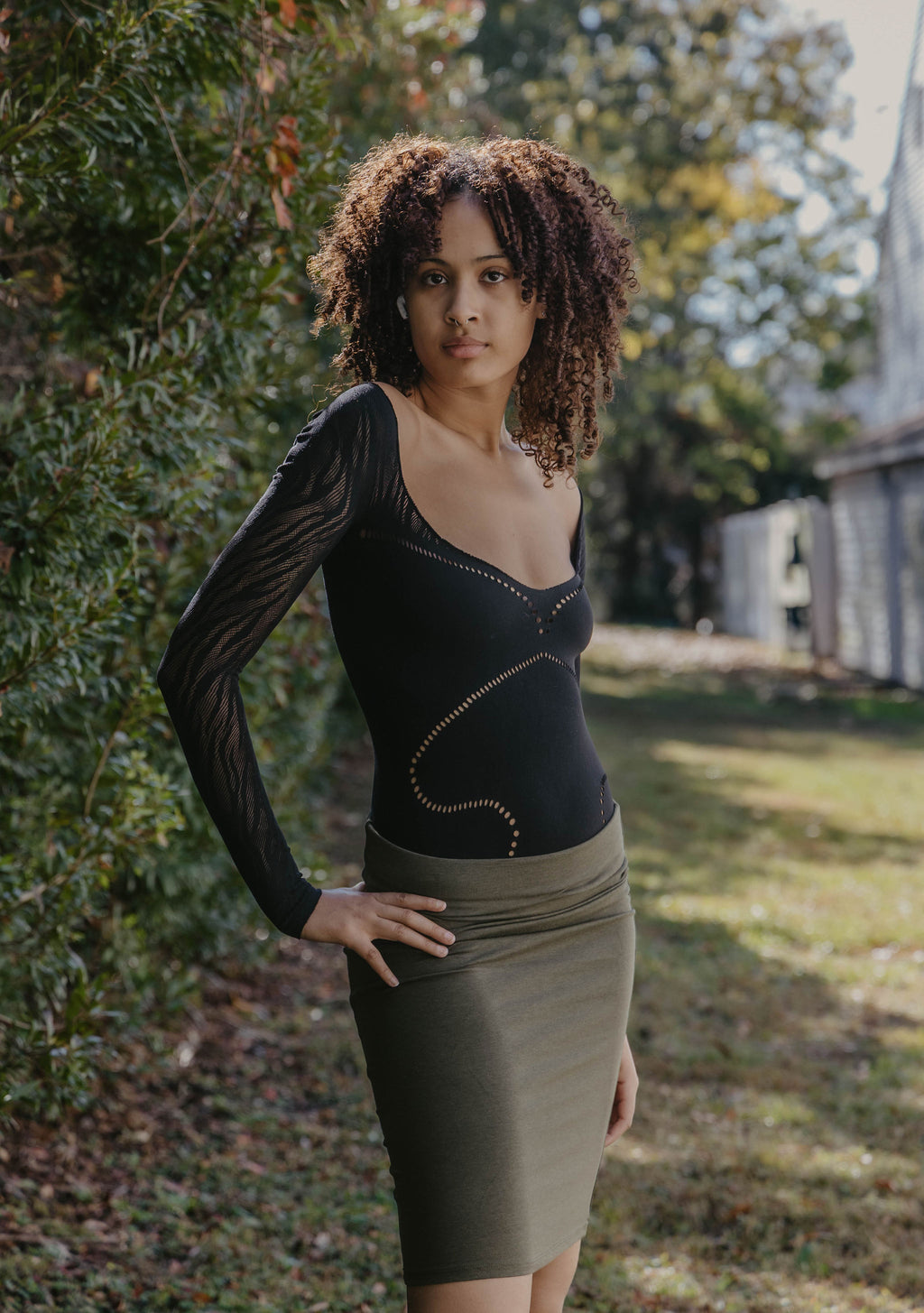 Zeida Net Bodysuit Top