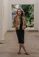 Load image into Gallery viewer, Allison Sherpa Notched Collar Open Front Crop Jacket
