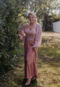 pink top with tiered pink skirt from Peake Chic