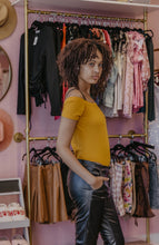 Load image into Gallery viewer, Beth Bell Bottom Pu Pants
